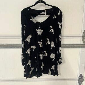 Free People Floral Embroidered Semi Backless Dress